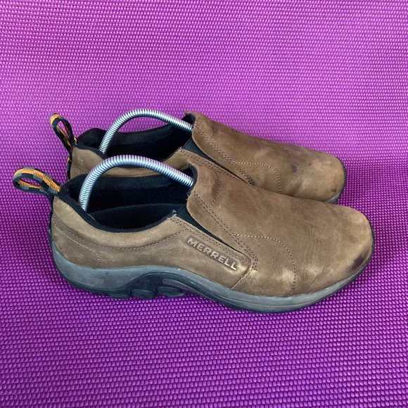 Merrell Other - Merrell Jungle Moc Brown Nubuck Leather Slip On Shoes